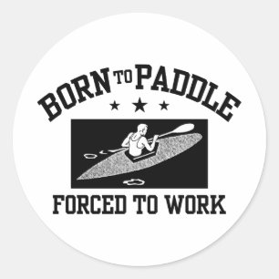 Sticker Rond Funny Kayaking