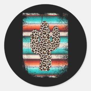 Sticker Rond Funny Leopard