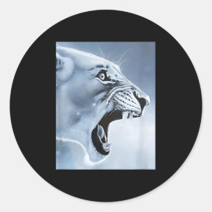 Sticker Rond Funny Lion Singe Mème Ragebait Mème Brainrot Gen