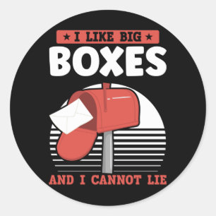 Sticker Rond Funny Mailman Postal Worker Transporteur de courri