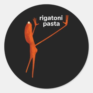Sticker Rond Funny Marcus Le Ver Rigatoni Pâtes Mème Viral 