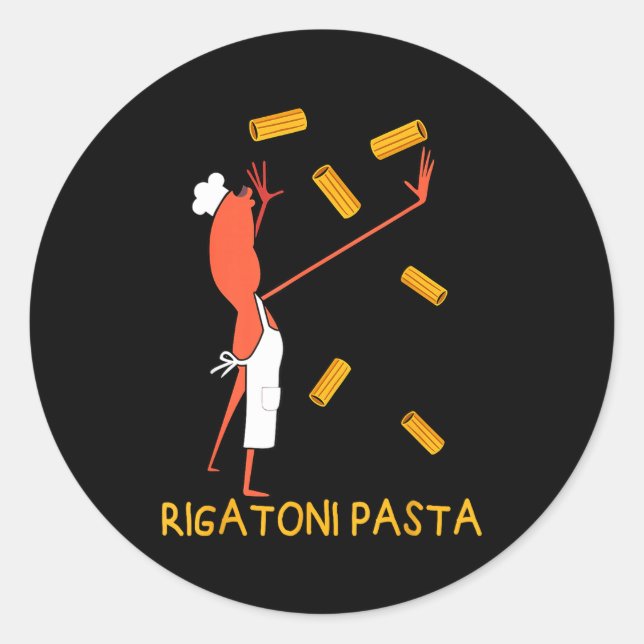 Sticker Rond Funny Marcus The Worm Rigatoni Pasta  (Devant)