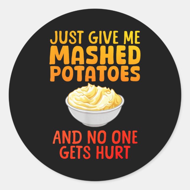 Sticker Rond Funny Mashed Tato Design For Men Women Mash Mashed (Devant)