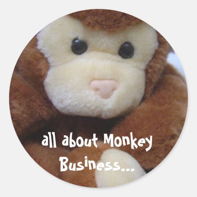 Sticker Rond Funny Monkey Business (Devant)