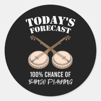 Sticker Rond Funny Musical instrument bluegrass Aujourd'hui