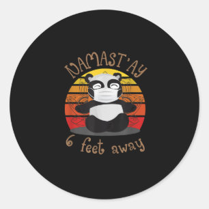Sticker Rond Funny Namaste Panda Namast'ay Vintage à 6 pieds