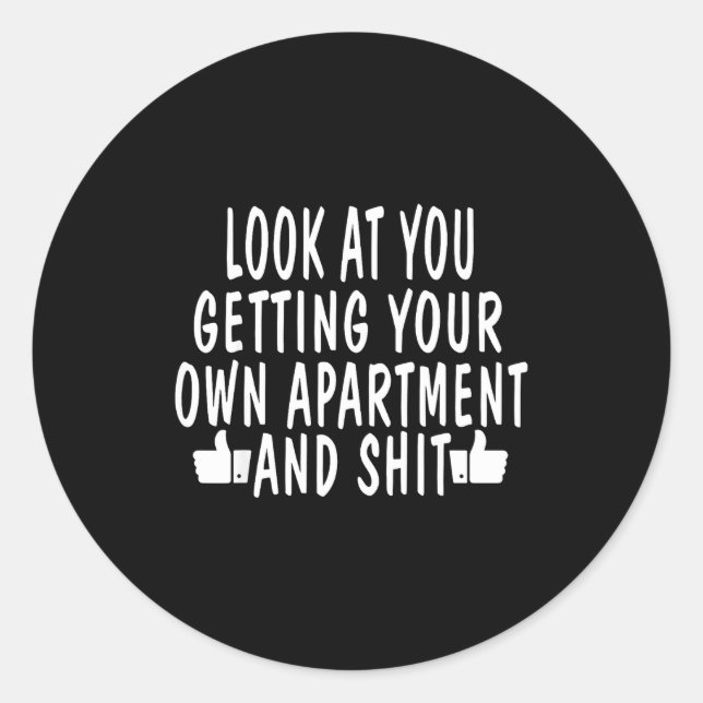 Sticker Rond Funny New Apartment House Warming Gift  (Devant)