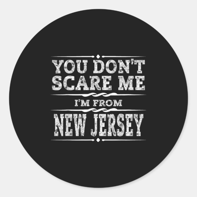 Sticker Rond Funny New Jersey Home Garden State Gift  (Devant)