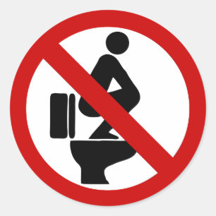 Sticker Rond Funny NO Feet sur le siège ⚠ signe thaï ⚠