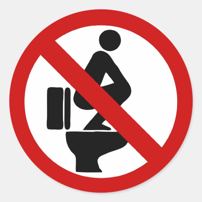 Sticker Rond Funny NO Feet sur le siège ⚠ signe thaï ⚠ (Devant)