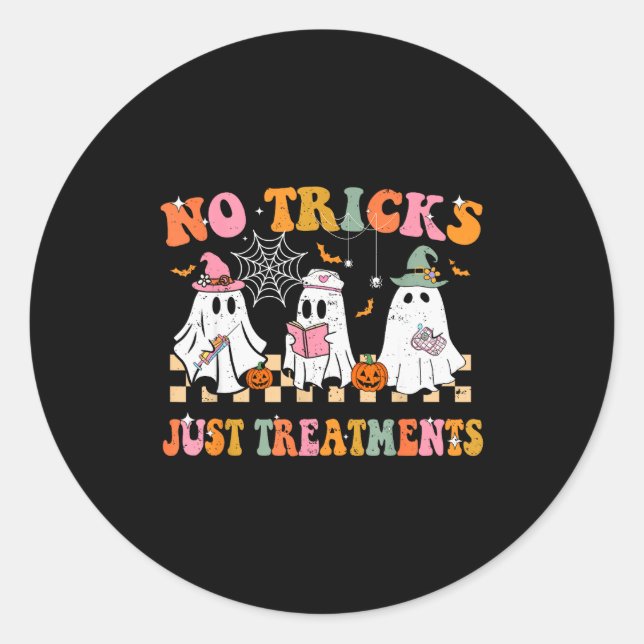 Sticker Rond Funny Nurse Ghost For Scrub Life &amp; Nursing Hal (Devant)