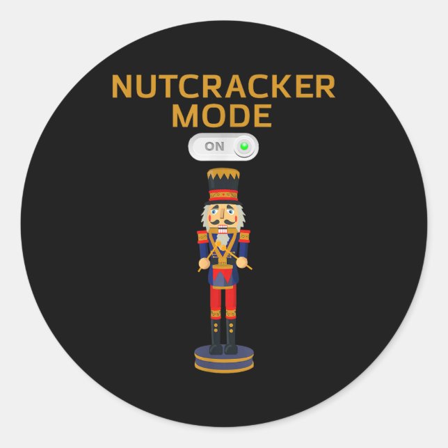 Sticker Rond Funny Nutcracker Shirt Christmas Nutcracker Mode O (Devant)