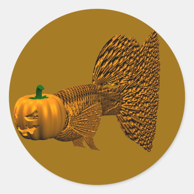 Sticker Rond Funny Orange Guppy (Devant)