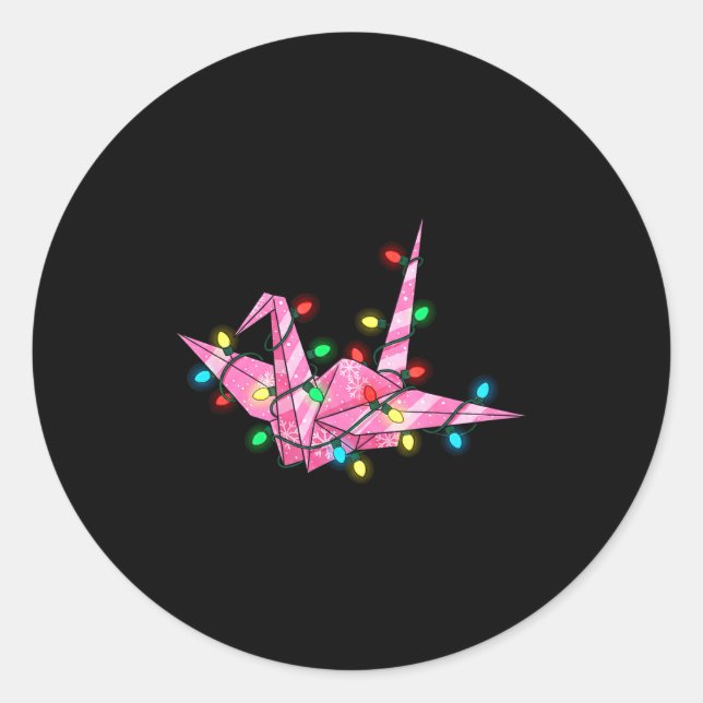 Sticker Rond Funny Origami Christmas Graphics Lights Lover  (Devant)