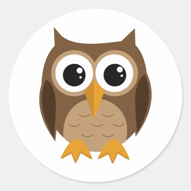 STICKER ROND FUNNY OWL (Devant)