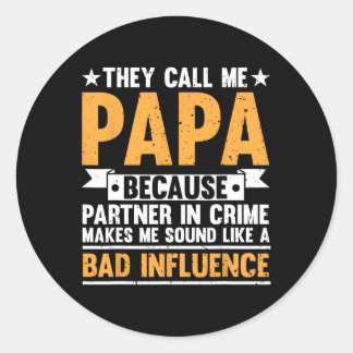 Sticker Rond Funny Papa Design Pour Papi Papi Papaw De Grand-Pè
