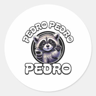 Sticker Rond Funny Pedro Pedro Dancing Raccoon Internet populai