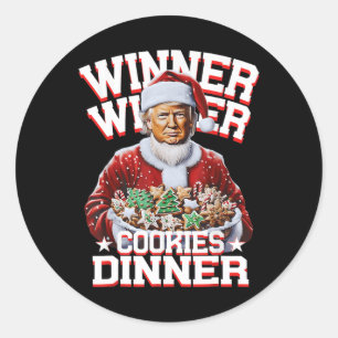 Sticker Rond Funny Père Noël Trump Gagnante de Noël Cookies