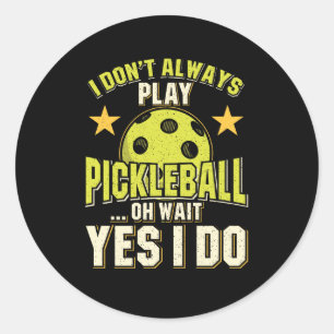 Sticker Rond Funny Pickleball