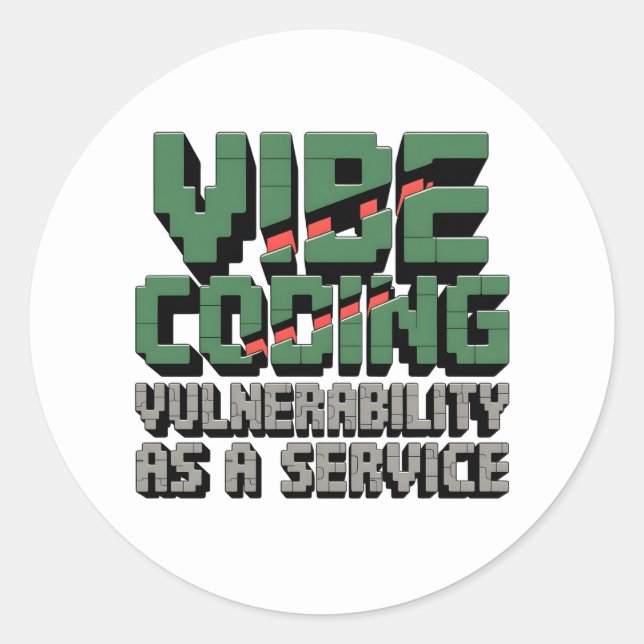 Sticker Rond funny pixel-art Cybersecurity network (Devant)