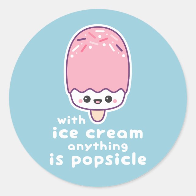 Sticker Rond Funny Popsicle Pun (Devant)