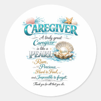 Sticker Rond Funny Property Caregiver | Happy Caregiver Day