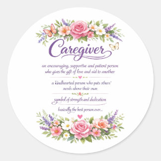 Sticker Rond Funny Property Caregiver | Happy Caregiver Day
