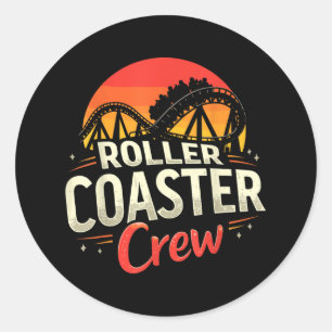 Sticker Rond Funny Roller Dessous de verre Crew Amusement Park 