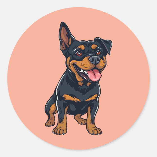 Sticker Rond Funny Rotti God (Devant)