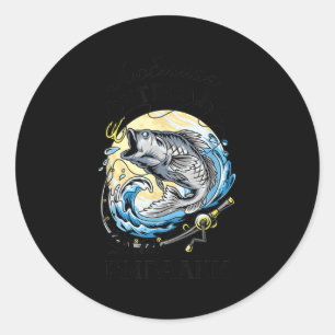 Sticker Rond Funny Russian saying fishing fish Russia