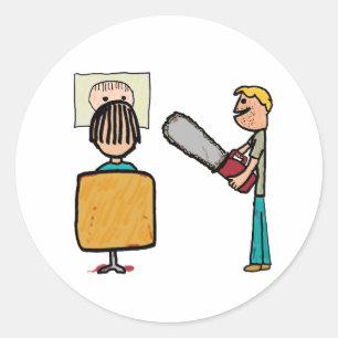 Sticker Rond Funny Scary Barber Sweeney Todd