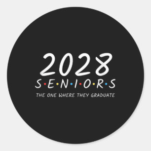 Sticker Rond Funny Senior 2028 Cl De 2028 Premier Jour De L'Éco