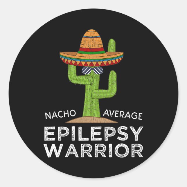 Sticker Rond Funny Sensibilisation Epilepsy Warrior (Devant)