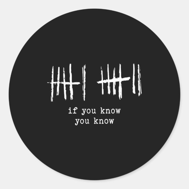 Sticker Rond Funny Six Seven 67 Meme Tally Marks 6 7 Numbers  (Devant)