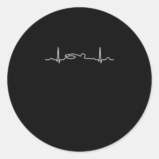 Sticker Rond Funny Swimmer Heartbeat Apparel