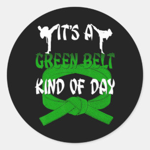 Sticker Rond Funny Taekwondo Shirt Karate C'Est Une Ceinture Ve