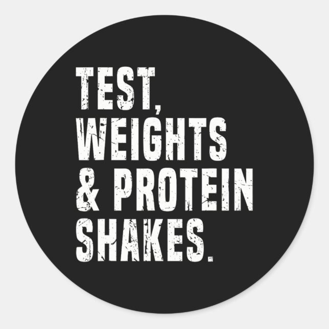 Sticker Rond Funny Testosterone Test Steroid Humour Bodybuildin (Devant)