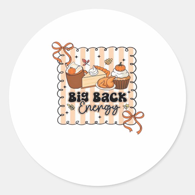 Sticker Rond Funny Thanksgiving Classic T-Shirt.png (Devant)