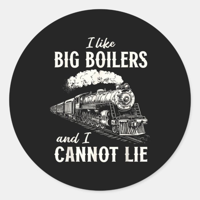 Sticker Rond Funny Train Big Boilers Steam Locomotive Freight  (Devant)