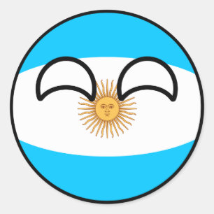 Sticker Rond Funny Trending Geeky Argentine Countryball