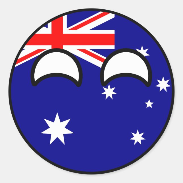 Sticker Rond Funny Trending Geeky Australia Countryball (Devant)