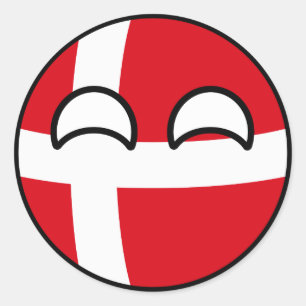 Sticker Rond Funny Trending Geeky Danemark Camptryball