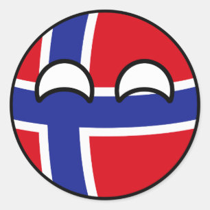 Sticker Rond Funny Trending Geeky Norway Countryball