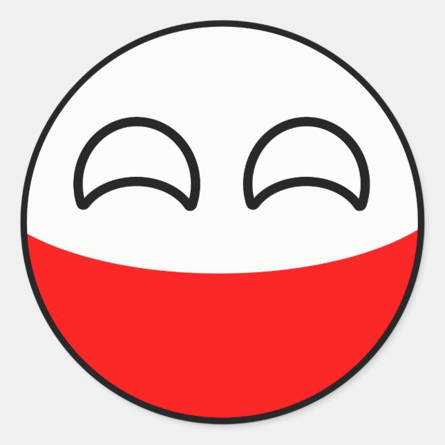 Sticker Rond Funny Trending Geeky Pologne Country (Devant)
