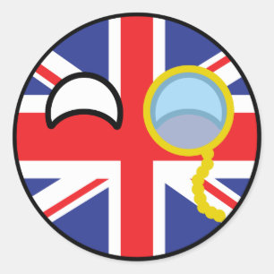 Sticker Rond Funny Trending Geeky Royaume-Uni Countryball
