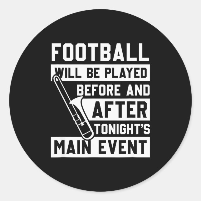 Sticker Rond Funny Trombone Player Marching Band  (Devant)