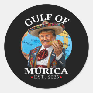 Sticker Rond Funny Trump Chemise Golfe De Murica Est 2025 Trump