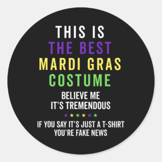 Sticker Rond Funny Trump Mardi Gras Costume 