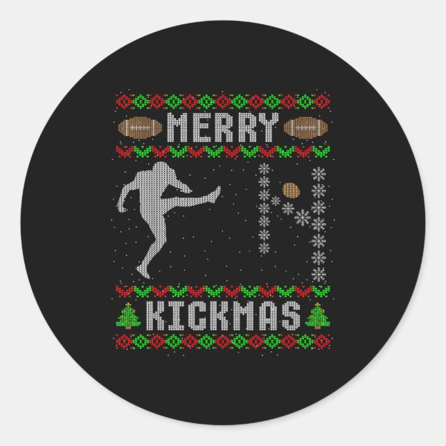 Sticker Rond Funny Ugly Christmas Football Srt Team Kicker  (Devant)