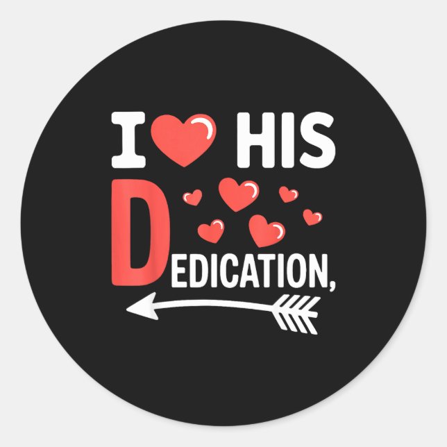 Sticker Rond Funny Valentine's Day Couple Matching I Love His D (Devant)